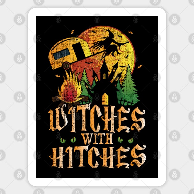 Funny Camping Witches Trailer Hitch Sticker by phoxydesign